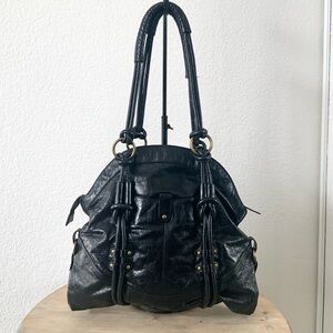 Latico Black Genuine Leather Shoulder Bag